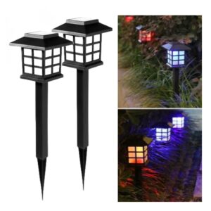 Lámpara Pincho Para Jardín RGB Solar 2 Unidades