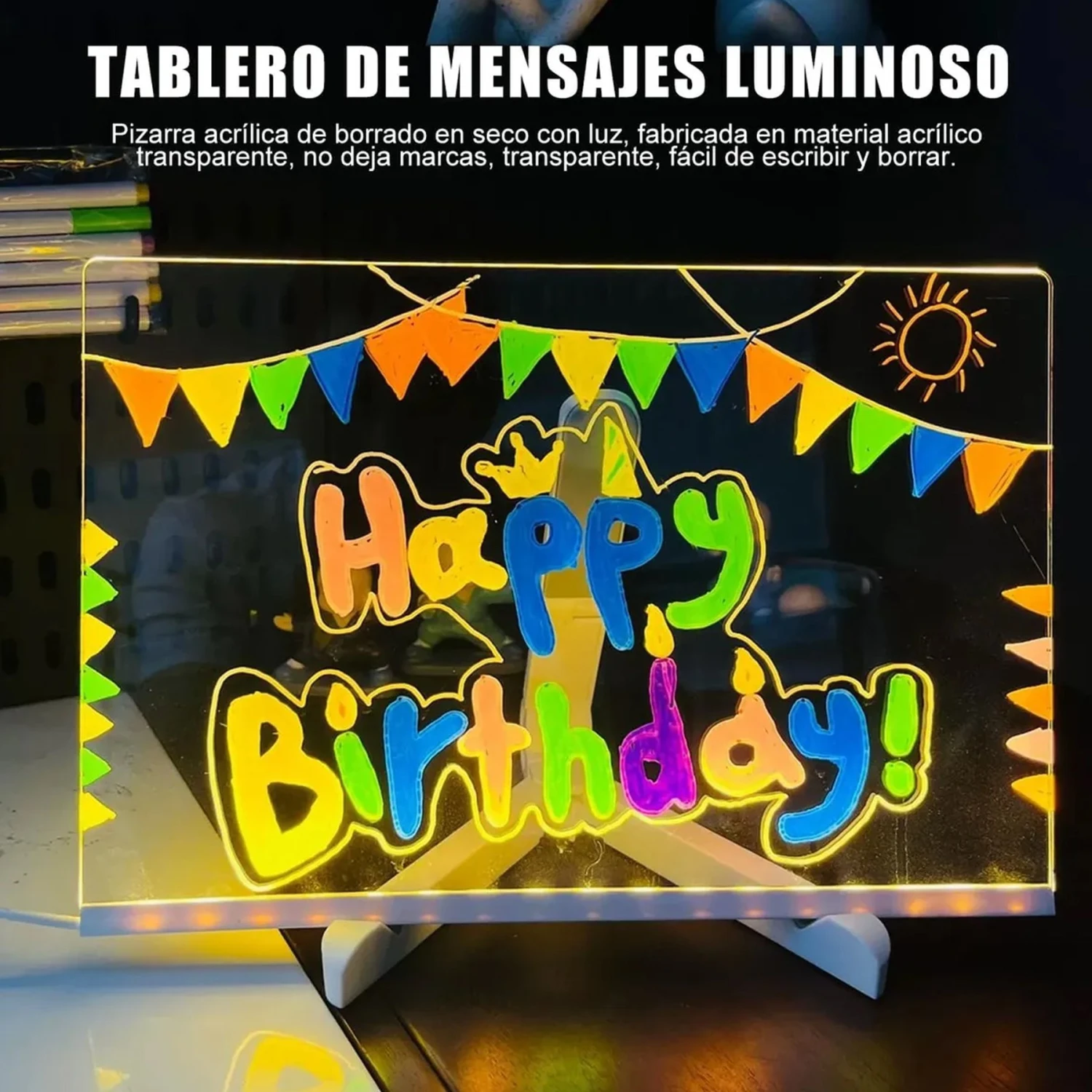 Pizarra de Acrílico con Luz led - Imagen 4