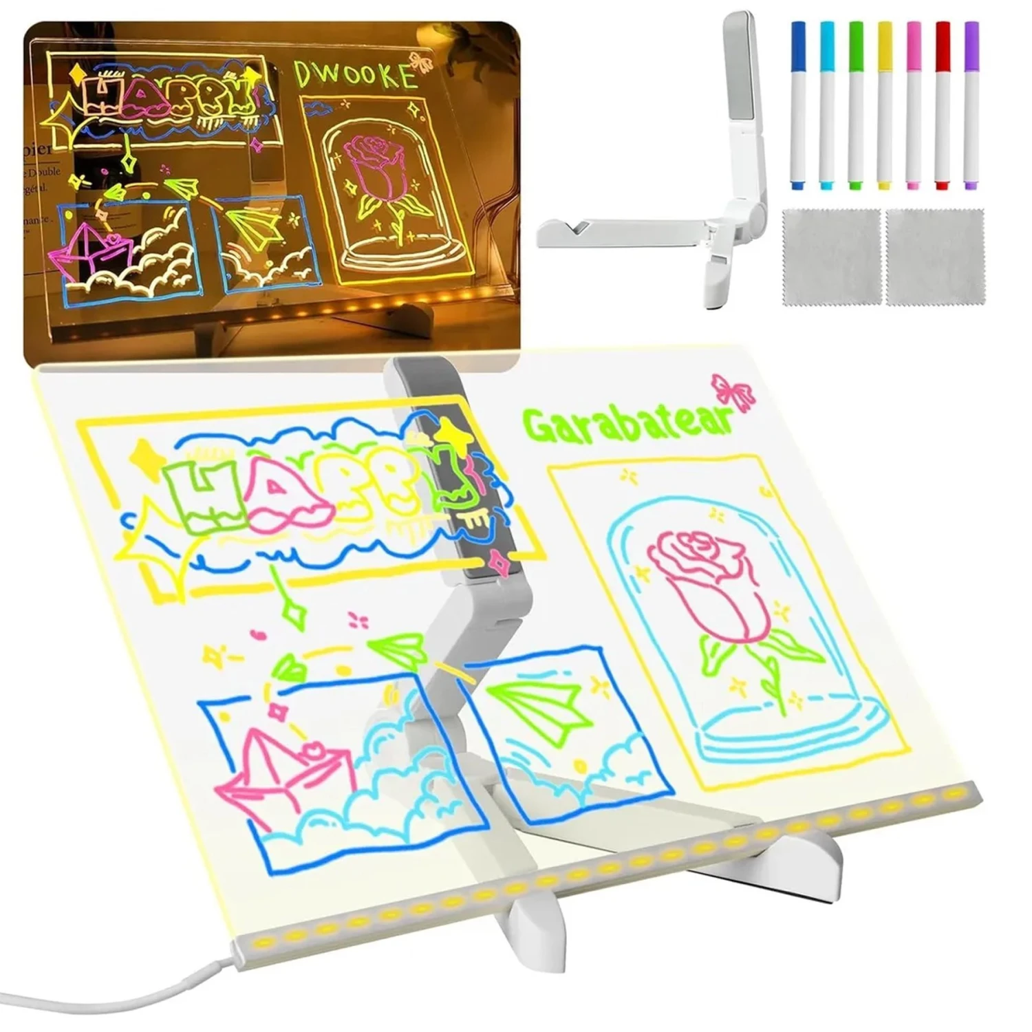 Pizarra de Acrílico con Luz led