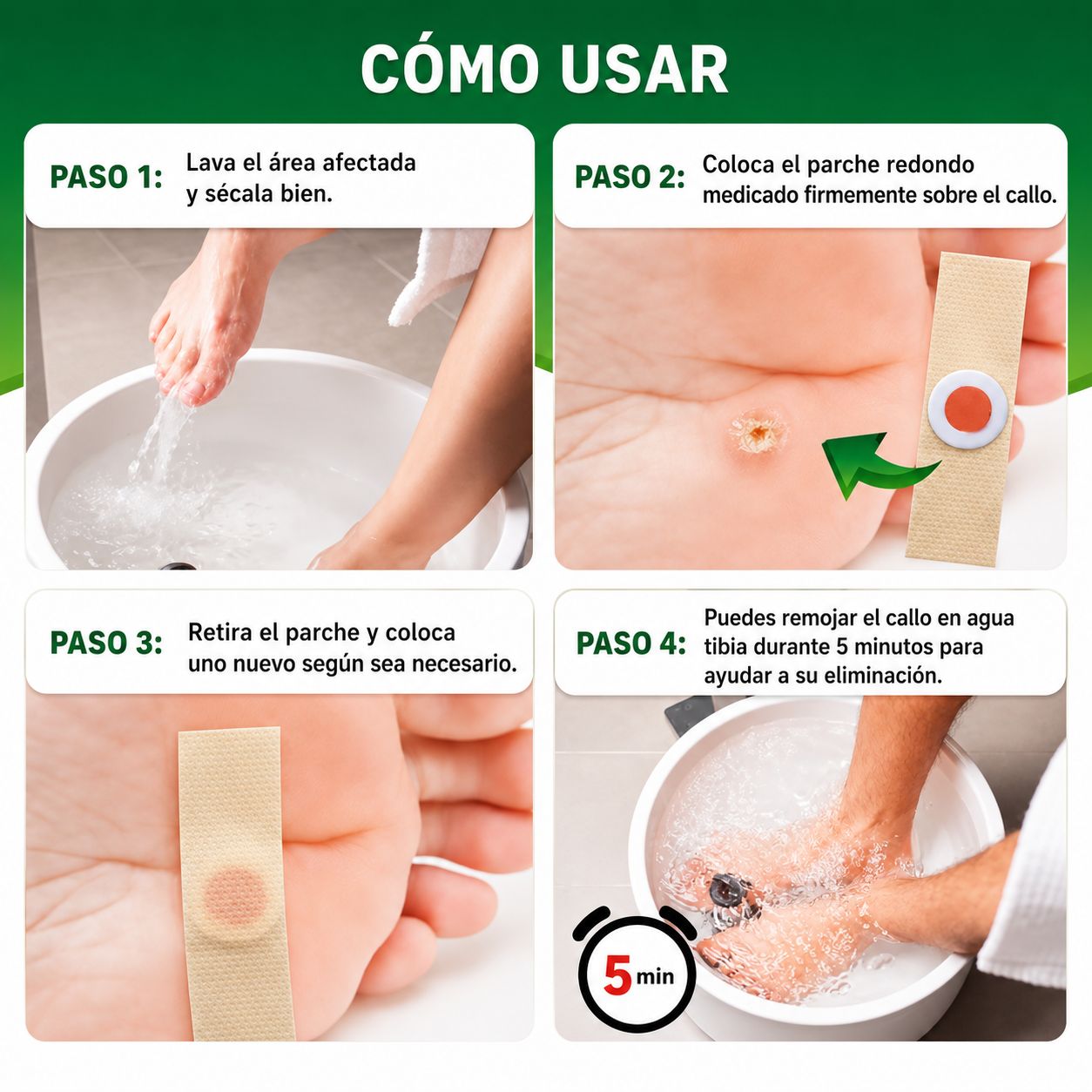 Parches removedor de callos, verrugas, ojo de pez, 20 pcs - Imagen 5